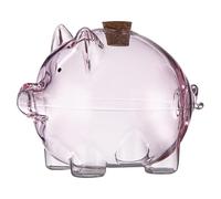Money Box Jar - Pig Shape Money Jar Gold Bean Container Money Storage Pot | 6 x 4.5cm Memorial Holder for Adults Transparent Decorative Charm for Home Office Desk Tis