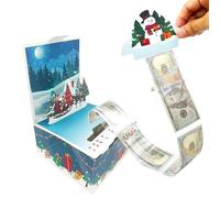 Money Box | Pop Up Christmas Money Box, Multifunctional Money Holder with Light and Music, Money Roll Gift Box for Family and Friends, Holiday Present Box with Fun Features