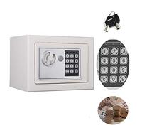 Money Box Safe, Piggy Bank for Adults with Digital Keypad Code and Keys Combination Locker Solid Steel Contruction Cash Saving Box for Home Office, White 4.6 Litre Volume Small