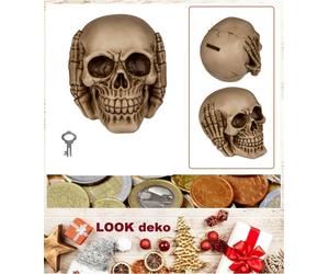 Money Boxes 3 Monkeys Nothing Hear Skull Design Polyresin Dimensions Approx.