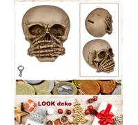 Money Boxes 3 Monkeys Nothing Say Skull Design Polyresin Dimensions Approx.