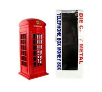 Money Boxes 784311757517 Telephone Box Made of Die Cast, London Collectable Souvenir, Metalic Red
