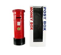 Money Boxes London Red Post Box Money Box Made of Die Cast Metal, London Collectable Souvenir, Metalic Red, 15 x 5.5centimeters