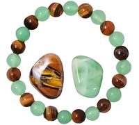 Money Bracelet for Women with Green Aventurine & Tiger Eye, Lucky Wealth Attracting Bracelet for Abundance and Prosperity, Stone Bead Jewelry Christmas Birthday Jewelry Gifts (Green)