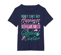 Money Can't by Happiness Except at The Garden Center T-Shirt, Women's Plus, Navy Blue, 5X