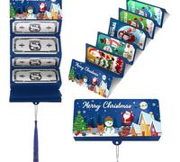 Money Cards for Cash,Envelope Money Card Holder with Envelopes,Cash Surprise Envelope Card with Xmas Gifts Surprise Envelopes,Holiday Birthday Party (Blue, Father Christmas and The Snowman)