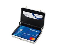 Money Case, Money Gift Suitcase as Packaging for Vouchers, Mini Briefcase Made of Aluminium with Snap Closure as Wedding Gift and Greeting Card, (Silver)