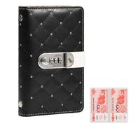 Money Challenge Book,50 Envelopes Money Savings Book with Password Lock,C | Double-Sided Cash Savings Binder,Clear 100-Bill Capacity,Quilted Faux Leather Money Organizer,Cash Stuffing,Budget Planning
