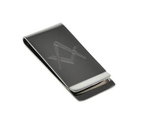 Money Clip featuring Engraved Masonic Design no G in a Gift Box