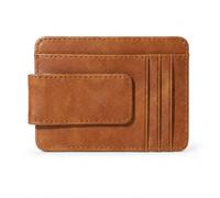 Money Clip Men's RFID PU Leather Card Case, Money Clip Wallet, 7 Compartments