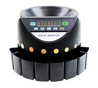 Money Counter, Coin Sorter Counting Machine with UV/MG/IR/DBL/HLF/CHN Counterfeit Detection Euro Coin Counter of 300 Pieces/Min Electronic Automatic 45w