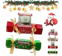 Money Crackers 1&4&8 Pcs Christmas Money Gift Boxes Christmas Surprise Money Pull Pouch,DIY Christmas Kit,Candy Pull Out Money Pouch,Money Cake Pull out Cash Gift (Red)