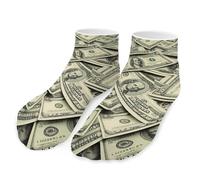 Money Dollar Bills Socks Low Cut Athletic Socks Ankle Crew Socks for Men Women