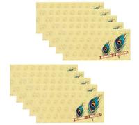Money Envelopes Shagun Indian Gift Pack of 10 Cash Wallets Envelope Gift Card Voucher Holder Peacock Feather Flute for Wedding Favours Engagement Anniversary Diwali Invitation (Light Yellow)
