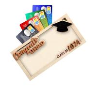 Money Frame for Banknotes, Dollar Bill Holder | 2024 Standalone Dollar Bill Holder,7 X 3.5 Inch Birch Wood Silver Frame for Collectors, Graduation, Anniver