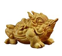 Money Frog with Coin Statue Figurines, Chinese Wealth Sculpture Lucky Ornaments, Home Office Decoration Gift,Wood