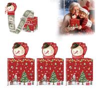 Money Gift Box, 2025 New Christmas Box Pull Surprise Money Pull Pouch for Kids, Xmas Money Box for Cash, Money Cake Pull Out Cash with Xmas Card, Money Reveal Box Xmas Party (3 pcs)