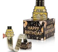 Money Gift Box for Birthdays money gift ideas Cash Present Holder for Boys, Men & Elderly Black and Gold Birthday Party Decorations & Card Alternative