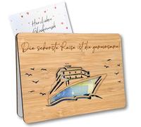Money Gift Wedding Cruise Ship Wooden Wedding Card with Envelope Wedding Gifts for Bride and Groom Bamboo Wedding Gift Money Beautifully Packed for the Bride and Groom Gift Wedding