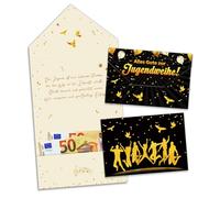 Money Gift Youth Consecration Cards Packaging, Black Gold Congratulations Card Youth Consecration Gifts Girls Boys - 11 x 16 cm