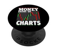 Money Grows On Charts - Stock Trading Crypto Day Trader PopSockets Adhesive PopGrip
