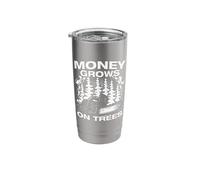 Money Grows on Trees Lumberjack Chainsaw Wood Chopping Stainless Steel Insulated Tumbler