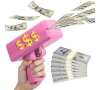 Money Gun Shooter - Movie-Quality Cash Cannon Prop for Parties, Games & More (Pink)