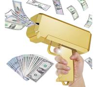 Money Gun Shooter, Toy Cash Dispenser.，Pink | Lightweight durable ABS. Smooth continuous firing. Easy manual reload. Safe prop bills included.