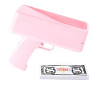 Money Gun Shooter with Prop, Handheld Cash Spray Machine, Make it Rain $100 Bills Prop Toy Money for Game, Movie, and Party Supplies (Pink)