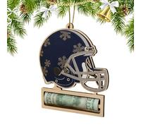 Money Holder Football Helmet Pendant - Creative Wooden Party Accessories - Cute Money Clip Christmas Decoration | For Christmas Tree Birthday New Year Children Adults Family Friends Wedding Party