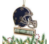 Money Holder Football Helmet Pendant, Wooden Helmet Home Decoration, Handmade Christmas Money Holder for Christmas Tree, Halloween, Home, New Year, Children, Adults, Family, Friends, Wedding, Party
