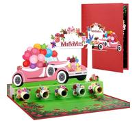 Money Holders for Cash Wedding Car Pop Up Greeting Cards with Blank Note Card & Envelope, celebration gift for Valentine's Day, Love, Birthday, Anniversary, Special Moments, Engagement