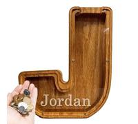 Money Jar Alphabet Money Box Made of Wood DIY Coin Saving Bank for Adults and Children Home Decoration Home Decoration