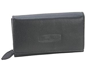 Money Maker Women's Leather Wallet - Large Purse for Women - Wallet, black, 17 cm width x 9 cm height x 4 cm depth, rfid wallet