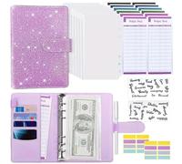 Money Organizer Binder - Financial Management Folder, Compact Envelope Storage Binder | A6 Savings Challenge Binder,Creative Money Budget Organizer with Stickers