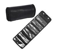 Money Pouch，Cash Organizer, Envelope Wallet, Small Travel Money Holder for Budgeting, Receipt and Tips，, Black, 6 Pockets, Travel