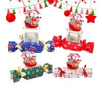 Money Pouch, Pull Out Dispenser System, Candy Cane Shape Boxes, Novelty Cash Gifting Container, Set of Four Christmas Purses, Party Decoration Supplies, Festive Red White Color Candy Appearance