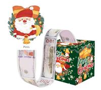 Money Pull Box for Cash Christmas Theme Money Box with Pull out Santa Claus Card and Cash Holder for Kids Adults Christmas Boxes