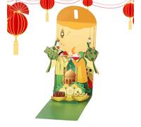 Money Red Envelope 3D Pop-Up Cash Pocket, Southeast Asian Aesthetic Red Envelopes, Creative New Year Gift Holder with Intricate Design, Festive Cash Holder for Spring Festival Wedding Birthday