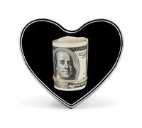 Money Roll 100 Hundred Dollar Cute Heart Lapel Pin Brooch Badge Clothes Jewelry Accessories for Men Women
