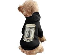 Money Roll 100 Hundred Dollar Funny Dog Hoodie Sweatshirts Pet Pullover Puppy Cats Clothes for Small Medium Large