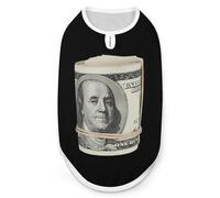 Money Roll 100 Hundred Dollar Funny Dog Shirts Pet Sleeveless Clothes Puppy Cat T-shirts for Small to Large