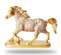 Money Running Horse Statue Standing Noble Horses Table Sculpture, Coins Figures Great Gift Animal Figurines Home Décor, Desktop Art Figure, Steed Crafts Decorations for Living Room Party, Gold