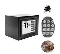 Money Safe Box, Piggy Bank for Adults with Digital Keypad Code and Keys, Solid Steel Contruction Cash Saving Box High Security for Home Office, Black 4.6 Litre Volume Small