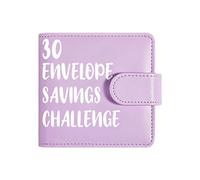 Money Saving Binder - Cash Control Envelope Planning System, Compact & Portable Finance Organizer Style 30 Slots Budget Challenge + Reinforced