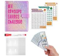 Money Saving Binder - Long-Lasting Challenge Book | Cash & Expense Envelopes Budget Planner Portable for Birthday Christmas New Year Easter