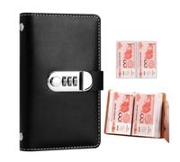 Money Saving Book - Combination Lock For 100 Envelopes, Safe Money Organizer, Durable Notebook with PVC PU Cover, Personal Financial Binder | For Tracking Budget Expenditure Kids