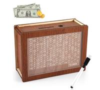 Money Saving Box, Savings Box, Savings Challenge, 10000 Saving Challenge Box, Easter Saving Box, Wooden Money Box, Value Vault Money Box, 10 000 Saving Box (Dark Brown, £10,000)