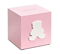 Money Saving Box Small Piggy Banks, Pink Wooden Money Box,Unbreakable Wood Coin Bank Gifts Piggy Bank Decoration