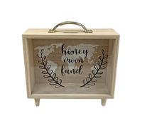 Money Saving Box - Sturdy Wooden Construction, Transparent Front Display for Tracking Progress, Reusable Cash Saver Case, Encourages Financial Habits | for Adults and Kids Family Home Office Decor